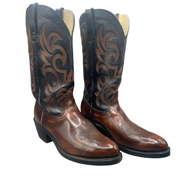 Durango Boot LM504 Men's Size 8D Black Brown Western Cowboy Boots - Picture 1 of 12